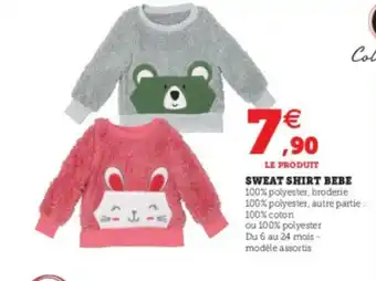Super U Sweat Shirt Bebe offre