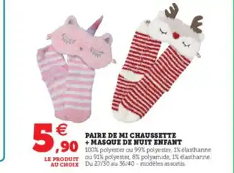 Super U Paire de Mi Chaussette offre