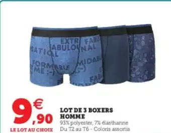 Super U Lot de 3 Boxers Homme offre