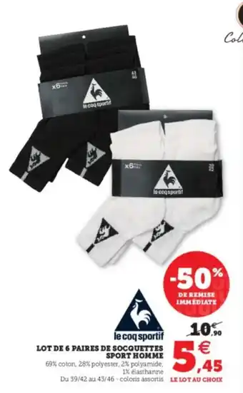 Super U Lot de 6 Paires de Socquettes offre