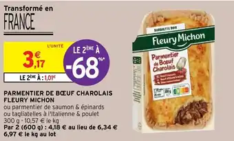 Intermarché Parmentier de bœuf Charolais Fleury Michon offre