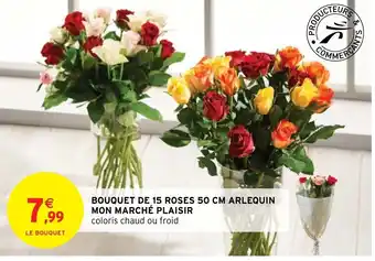 Intermarché Bouquet De 15 Roses 50 Cm Arlequin Mon Marché Plaisir offre