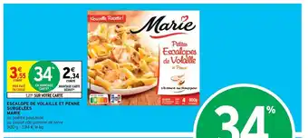 Intermarché Escalope De Volaille Et Penne Surgelées Marie offre