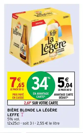 Intermarché Biére Blonde La Légére Leffe offre