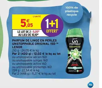 Intermarché Parfum De Linge En Perles Unstoppable Original 15D Lenor offre
