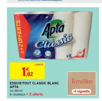 Intermarché Essuie-Tout Classic Blanc Apta offre