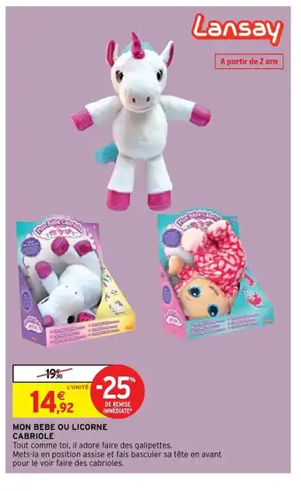 Licorne peluche intermarché online