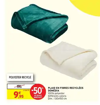 Intermarché Plaid En Fibres Recyclées Domédia offre