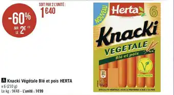 Géant Casino Herta knacki végétale blé et pois offre