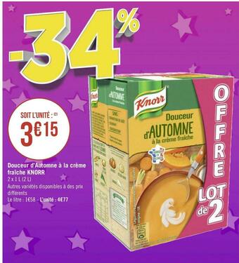 Géant Casino Knorr douceur d’automne à la crème fraîche offre