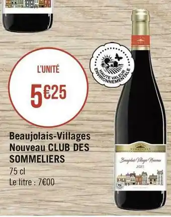 Géant Casino Club des sommeliers beaujolais-villages nouveau offre