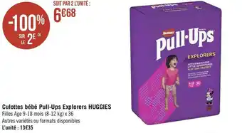 Géant Casino Huggies culottes bébé pull-ups explorers offre