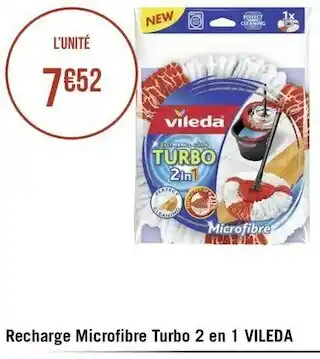 Géant Casino Vileda recharge microfibre turbo 2 en 1 offre