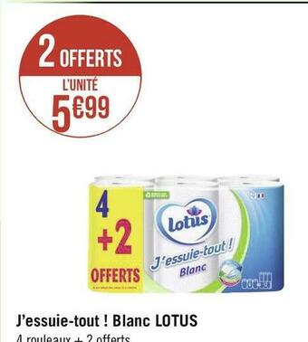 Géant Casino Lotus j’essuie-tout ! blanc offre