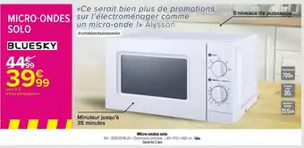 Carrefour Market Bluesky micro-ondes solo offre