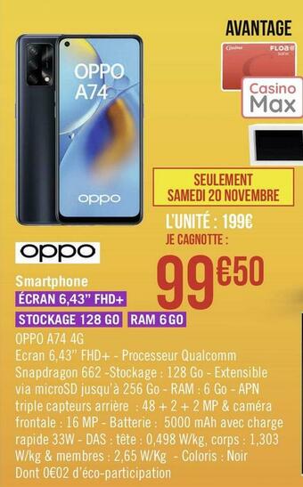 Géant Casino Oppo smartphone offre