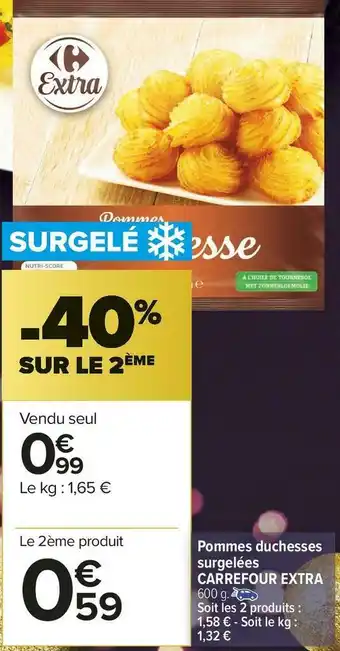 Carrefour Market Carrefour extra pommes duchesses surgelées offre