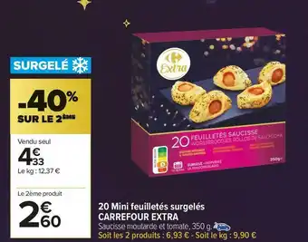 Carrefour Market Carrefour extra 20 mini feuilletés surgelés offre