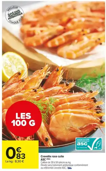 Carrefour Market Crevette rose cuite asc offre