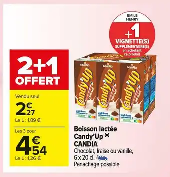 Carrefour Market Candia boisson lactée candy’up offre