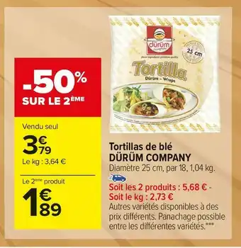 DĂŒrĂŒm company tortillas de blĂ©