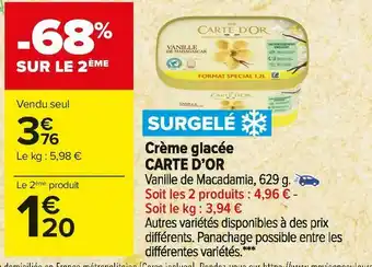 Carrefour Market Carte d’or crème glacée offre