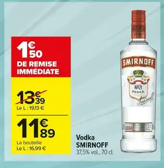 Carrefour Market Smirnoff vodka offre