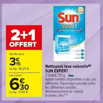 Carrefour Market Sun nettoyant lave vaisselle offre