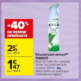 Febreze désodorisant aérosol