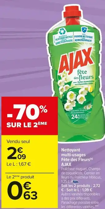 Carrefour Market Ajax nettoyant multi-usages fête des fleurs offre