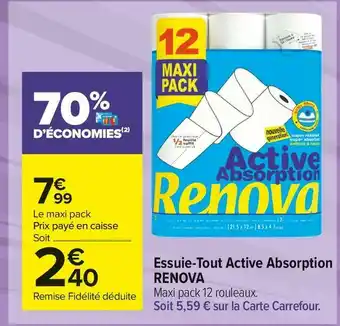 Carrefour Market Renova essuie-tout active absorption offre