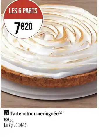 Géant Casino Tarte citron meringuée offre