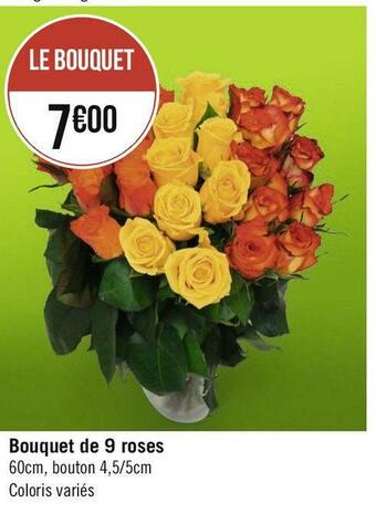Géant Casino Bouquet de 9 roses offre