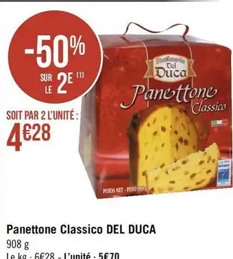 Géant Casino Del duca panettone classico offre