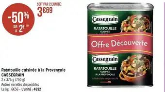 Géant Casino Cassegrain ratatouille cuisinée à la provençale offre