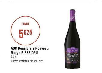 Aoc beaujolais nouveau rouge