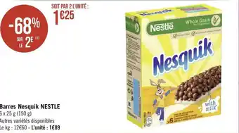 Géant Casino Nestlé barres nesquik offre