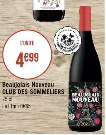 Club des sommeliers beaujolais nouveau