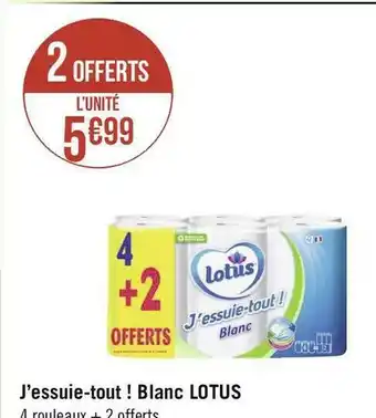 Géant Casino Lotus j’essuie-tout ! blanc offre