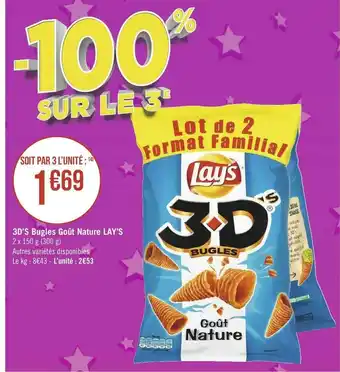 Géant Casino Lay’s 3d’s bugles goût nature offre