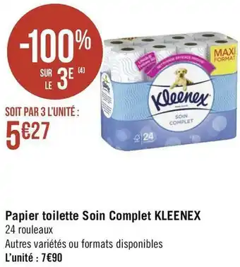 Géant Casino Kleenex papier toilette soin complet offre