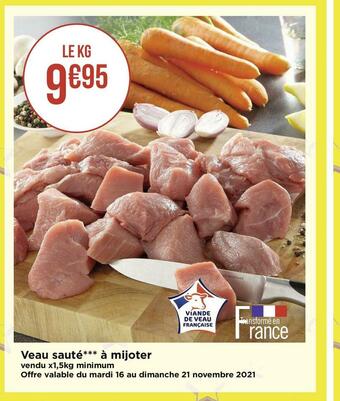 Géant Casino Veau sauté à mijoter offre