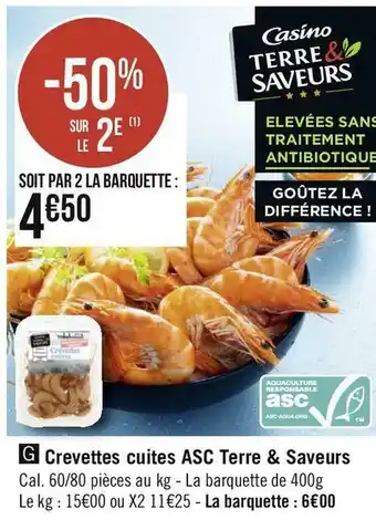 Terre & saveurs crevettes cuites asc