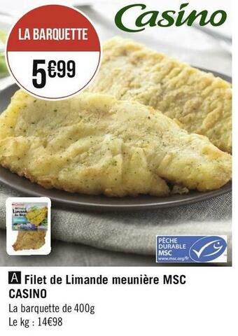 Géant Casino Casino filet de limande meunière msc offre