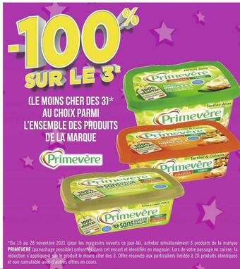 Géant Casino Primevère bon plan sur l’ensemble des produits de la marque primevère offre