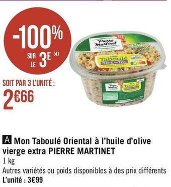 Pierre martinet mon taboulé oriental à l’huile d’olive vierge extra