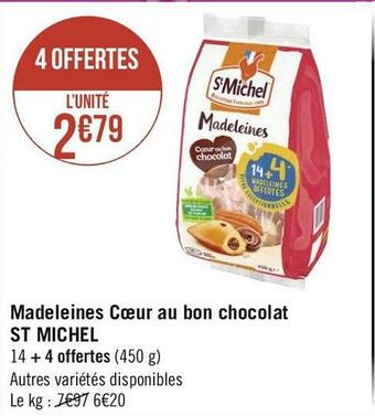 St michel madeleines cœur au bon chocolat