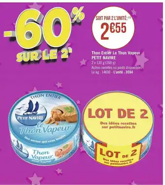 Petit navire thon entier le thon vapeur