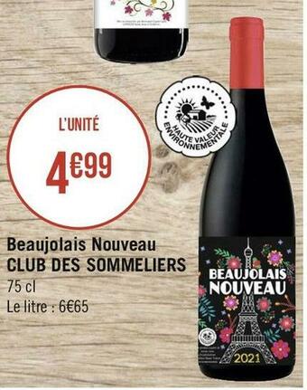 Club des sommeliers beaujolais nouveau
