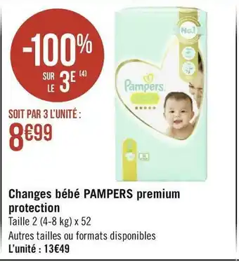 Géant Casino Pampers changes bébé premium protection offre